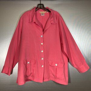Norm Thompson Coral Button Down Shirt/Jacket
